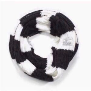 Black & White Striped “Miranda” Infinity Scarf